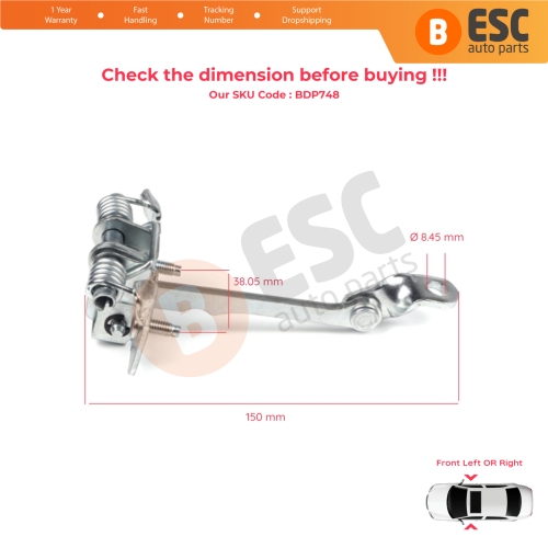 Front Door Hinge Stop Check Strap Limiter 7700303548 for Renault Kangoo MK1 Espace MK2 