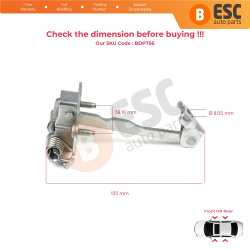 Front Rear Door Hinge Stop Check Strap Limiter 804302559R for Renault Dacia Sandero Logan Duster MK2