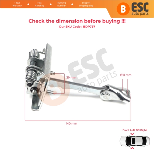 Front Door Hinge Stop Check Strap Limiter 9181G7 for Peugeot 307 Hatch CC SW Break Estate