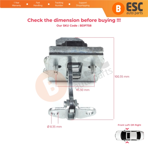 Front Door Hinge Stop Check Strap Limiter 9181G4 for Peugeot Partner Citroen Berlingo MK1 1996-2008