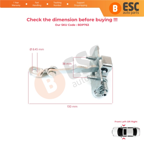 Front Door Hinge Stop Check Strap Limiter 9181H1 for Citroen C3 MK1 MK2 2002-2016