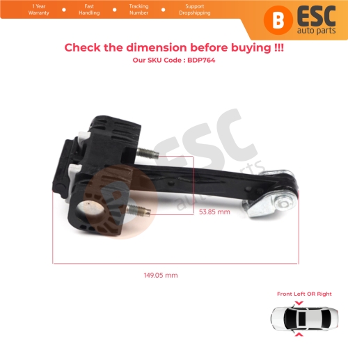 Front Door Hinge Stop Check Strap Limiter 9181H9 for Citroen C4 MK1 2004-2011 Picasso