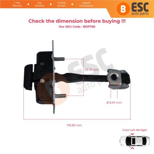 Front Door Hinge Stop Check Strap Limiter 9675585080 for Citroen C Elysee Peugeot 301