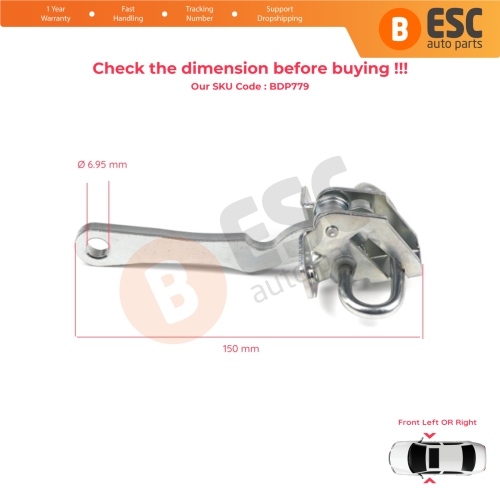 Front Door Hinge Stop Check Strap Limiter 918179 for Citroen Jumper MK1 230 244 1994-2006