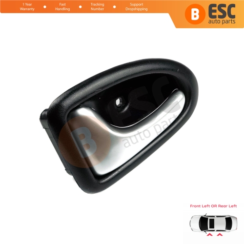 Interior Door Handle Front or Rear Left Chrome Black 7700434716 for Renault Clio 2 Scenic 1 Trafic Logan 1 Daily 3 Master 2 Movano A Interstar