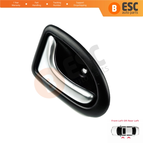 Interior Door Handle Front or Rear Left Chrome Black 7700434716 for Renault Clio 2 Scenic 1 Trafic Logan 1 Daily 3 Master 2 Movano A Interstar