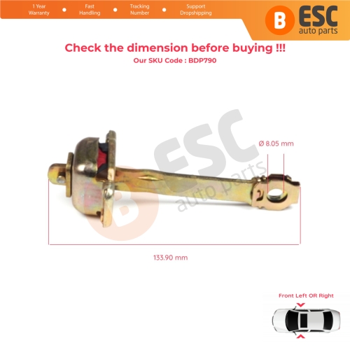 Front Door Hinge Stop Check Strap Limiter 701837249A for VW Transporter T4 1990-2004 Caravelle