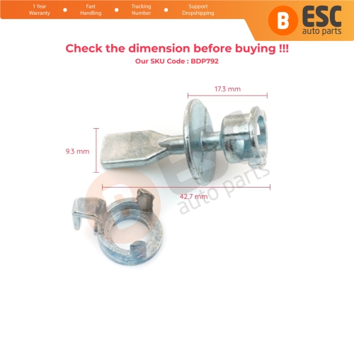 Front Door Lock Barrel Repair Kit 42.5 mm 6K0837223A for VW Sharan Seat Alhambra Ford Galaxy
