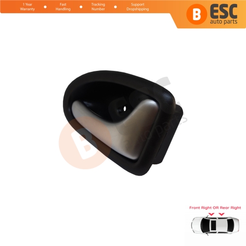 Interior Door Handle Front or Rear Right Chrome Black 7700434717 for Renault Clio 2 Scenic 1 Trafic Logan 1 Daily 3 Master 2 Movano A Interstar