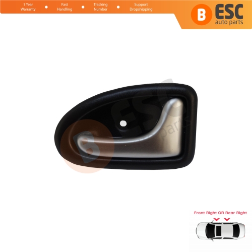 Interior Door Handle Front or Rear Right Chrome Black 7700434717 for Renault Clio 2 Scenic 1 Trafic Logan 1 Daily 3 Master 2 Movano A Interstar