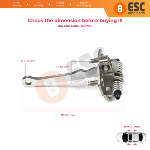 Front Rear Door Hinge Stop Check Strap Limiter 918146 for Peugeot 205 309 405