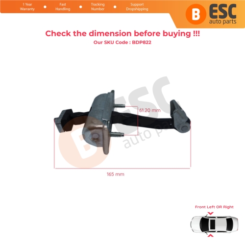 Front Door Hinge Stop Check Strap Limiter 5160259 13242975 for Opel Corsa D E 3 Door