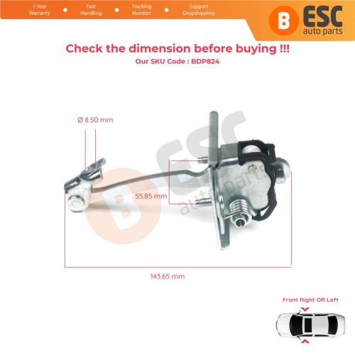 Front Door Hinge Stop Check Strap Limiter 9181R1 for Citroen C4 MK2 NC DS4 MK1 NX