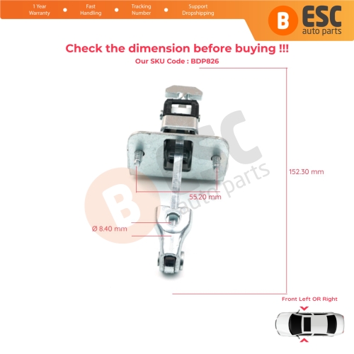 Front Door Hinge Stop Check Strap Limiter 9181K3 for Citroen C4 Picasso MK1 Grand 2006-2013