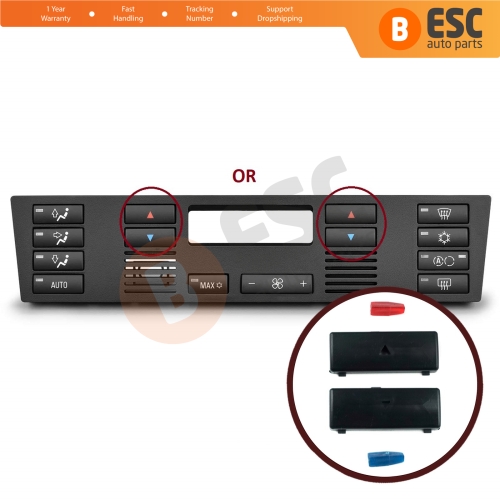 Air Conditioning Heater Climate Control Up Down Button Covers 6972163 for BMW X5 E53 E39