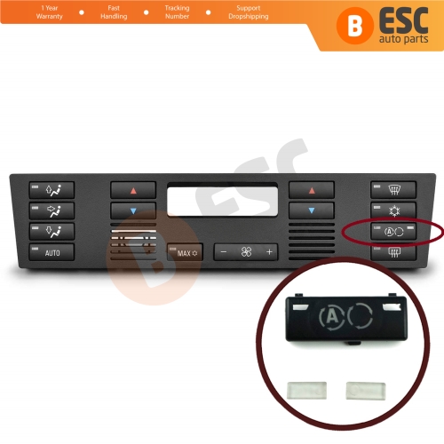 Air Con Heater Climate Ventilation Control Recycle Recirculat?e Button Cover 6972163 for BMW X5 E53 E39