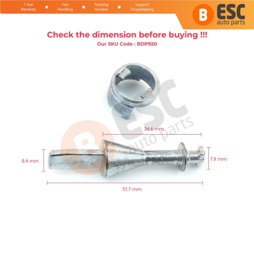 Front Door Lock Barrel Repair Kit 52 mm 1K0837167 for VW Golf MK5