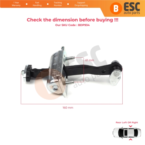 Rear Door Hinge Stop Check Strap Limiter 1641573 for Ford Focus MK2 C-Max  MK1 Kuga MK1 