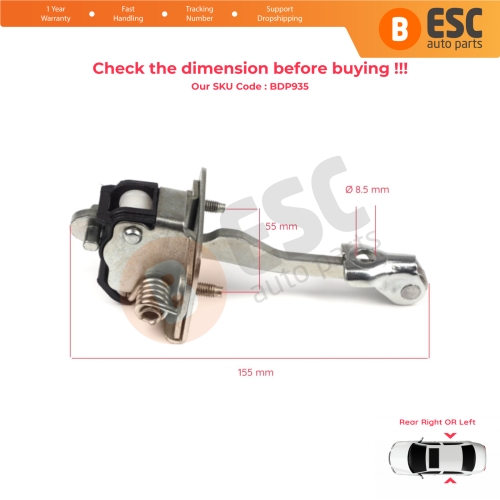 Rear Door Hinge Stop Check Strap Limiter 9181Q1 for Peugeot 5008 3008 Citroen DS5 DS 5