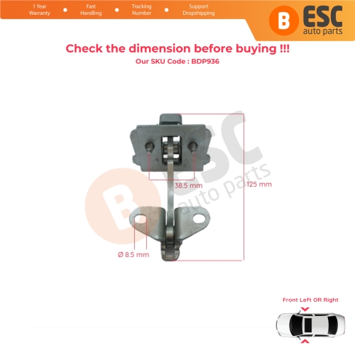 Front Door Hinge Stop Check Strap Limiter 9181E5 for Peugeot 306 1993-2002