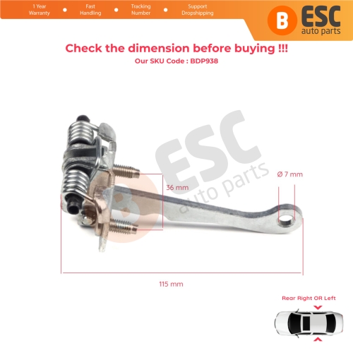 Rear Door Hinge Stop Check Strap Limiter 9181H4 for Peugeot 106 1991-2004 Citroen Saxo 1996-2004