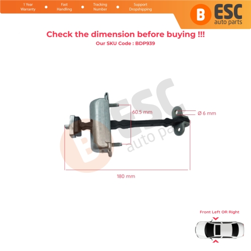 Front Door Hinge Stop Check Strap Limiter XR857260 for Jaguar S-Type X200 1999-2008