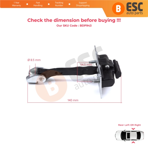 Rear Door Hinge Stop Check Strap Limiter 9677467280 for Peugeot 308 MK2 2013-2021 4/5 Door