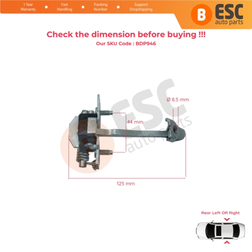 Rear Door Hinge Stop Check Strap Limiter 9181Q5 for Citroen C3 MK2 SC A51 2009-2016