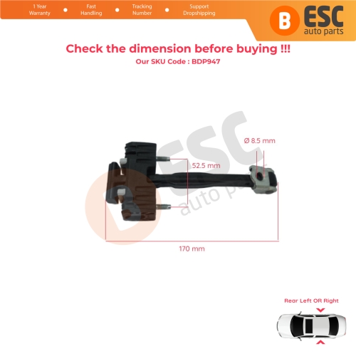 Rear Door Hinge Stop Check Strap Limiter 13229108 for Vauxhall Opel Insignia A MK1 G09 2008-2017