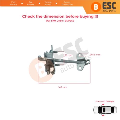 Front Door Hinge Stop Check Strap Limiter 918190 for Fiat Scudo Peugeot Expert 806 Citroen Jumpy Dispatch MK1