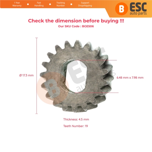 Sunroof Motor Cog Gear A2048201442 19 Teeth Dia 17.3 mm For Mercedes BMW Ford Jaguar VW Volvo Audi Skoda