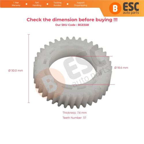 Side Mirror Repair Gear For Kia Outer Diameter 30 mm Inner Thickness 7.60 mm Teeth Number 37