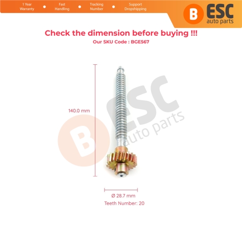 Seat Height Adjuster Motor 5609510 Repair Gear 14 cm Axis for Ford Mondeo Galaxy S Max Jaguar