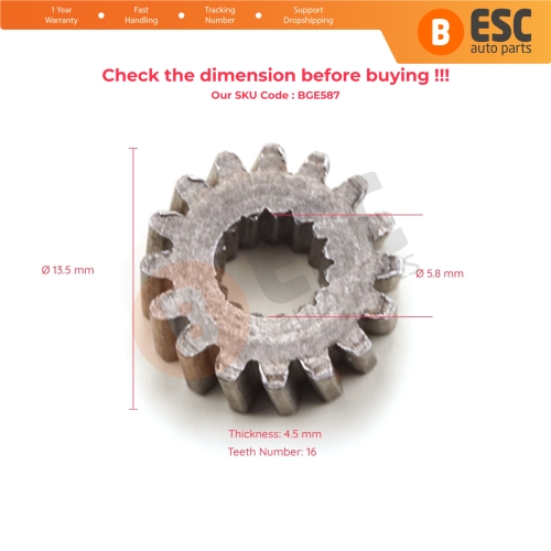 Sunroof Motor Repair Hardened Steel Gear for Honda 16 Teeth