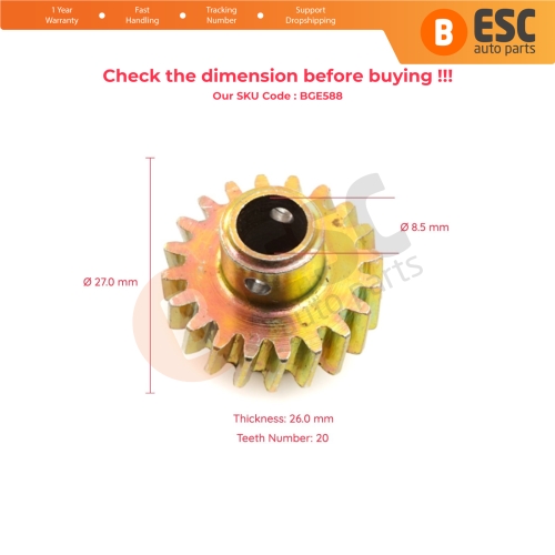 Back Seat Height Adjustment Gear for Ford Mondeo MK1 1993-1996 Diameter 27.5 mm