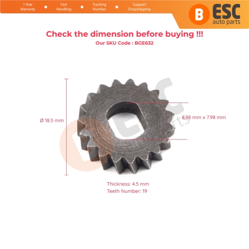 Sunroof Motor Cog Gear A2048201442 19 Teeth Dia 18.5 mm For Mercedes BMW Ford Jaguar VW Volvo Audi Skoda