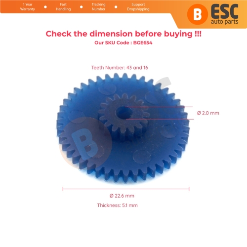 VDO Speedometer Odometer Kilometer Cluster Repair Gear Cog 43x16 Teeth