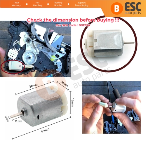 Door Lock Actuator FC280 10mm D Shaped Flat Shaft Axle Motor for Toyota Honda Lexus