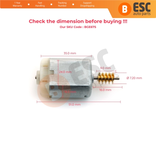 Door Lock Actuator FC280 Motor 51 mm for Mercedes W211 W209 W203 W219 R171 CL203 Opel Renault Trafic Primastar 1020653 3K4435