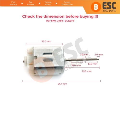 FC 280 12V DC 29 mm Ribbed Spindle Shaft Axle Motor for Car Door Lock Fuel Cap Actuator Folding Mirror Repair