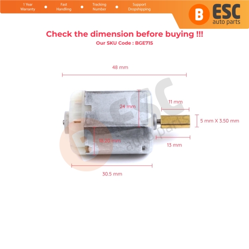 Car Door Lock Actuator FC280 12V DC Motor Total 48 mm Shaft 13 mm 1020343 3M1352 for Toyota Honda Lexus Mazda