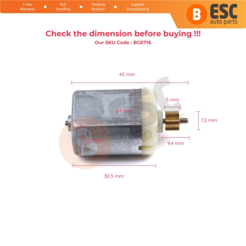 Car Door Lock Actuator FC280 12V DC Motor Total 45 mm Shaft 13 mm 1020132 3F3548 for Renault Citroen Peugeot Nissan