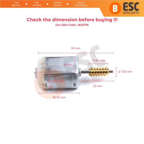 Side Sliding Door Central Lock FC280 12V DC Motor 59 mm for VW Caddy 3 Transporter T5 Caravelle 7H0827201BA 2K0843653