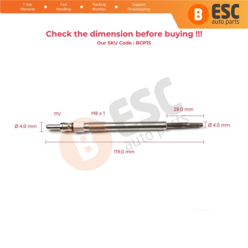 1 Piece Heater Glow Plugs GX4119 010027600 for Fiat Opel Suzuki Lancia