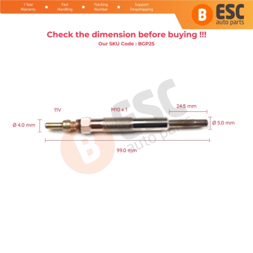 1 Piece Heater Glow Plugs 7700111940 GN019 0100226375 for Renault Dacia Daewoo 1.9 D