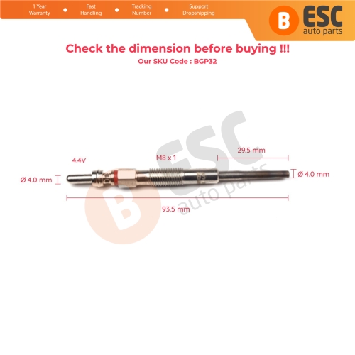 1 Piece Heater Glow Plugs GX2094 96440144 GE125 for Chevrolet Opel Holden Daewoo.