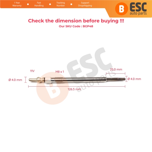 1 Piece Heater Glow Plugs GX4126 0100276002 for Citroen Peugeot Volvo Jaguar Land 2.4 2.7 3.6