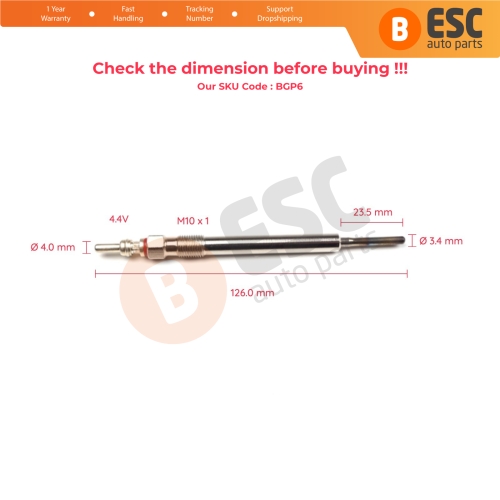 1 Piece Heater Glow Plugs GX2127 059963319E GE108 for VW Audi Seat Skoda