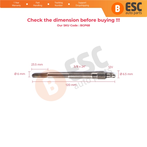 1 Piece Heater Glow Plug 12 Volt for Caterpillar 3304 3306 3T9561