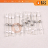 10 Pieces Heat Shrinkable Crimp Solder Sleeves Butt Connectors for 01 05 mm² Cable Transparent White Lenght24 mm